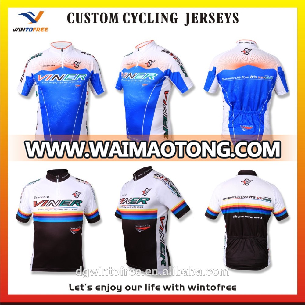 Custom Made Sublimation Professional Short Cycling jerseys with short zipper