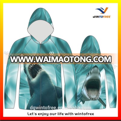 OEM Fishing jersey 100% polyester sublimation Long sleeve fishing hoodies