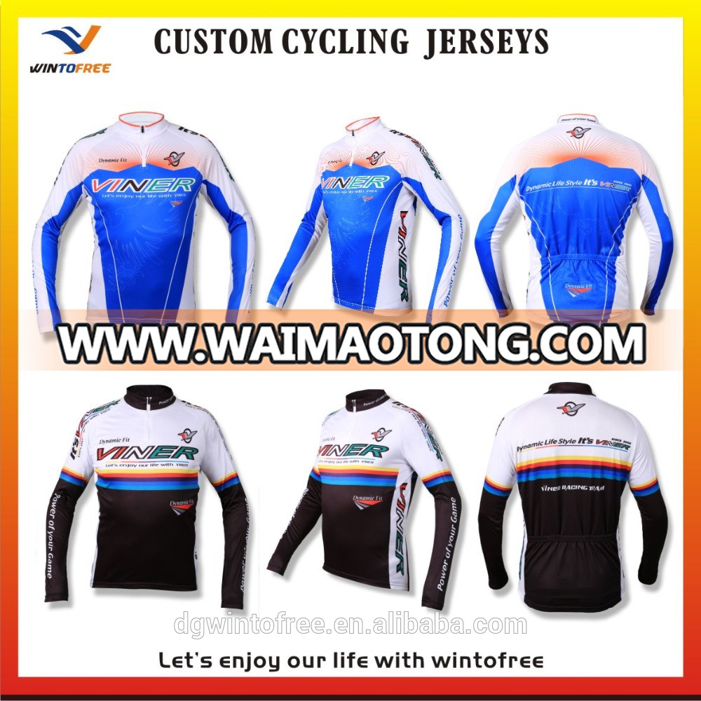 Custom Made Sublimation long sleeve cycling jersey High quality