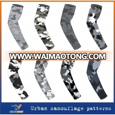 Custom high quality Polyester Spandex Sport Compression Arm Sleeve Suppliers, Urban camouflage arm sleeves